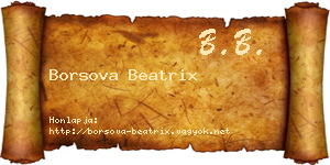 Borsova Beatrix névjegykártya